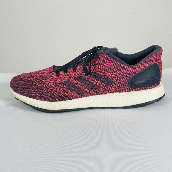 Adidas Pureboost Running Shoes Mens 10.5 Pink Blue Gym Work Out Sneakers Trainer - Picture 3 of 11